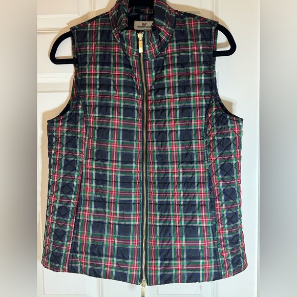 Vineyard Vines Plaid Puffer Vest Size M - Picture 9 of 10